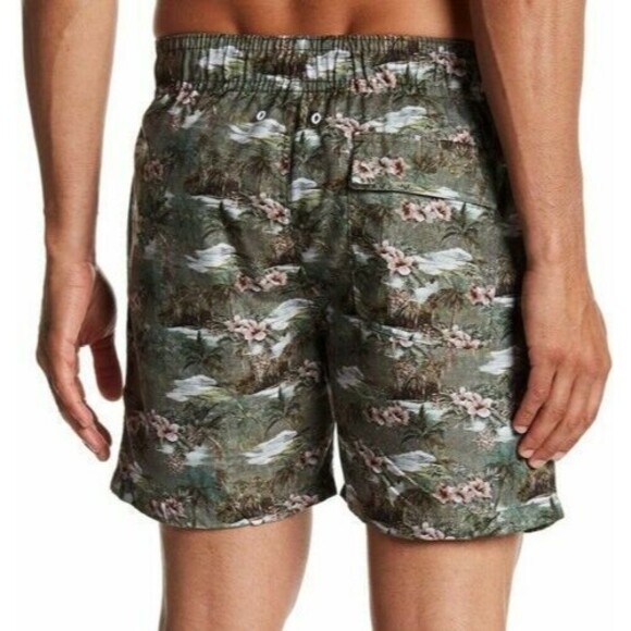 Slate & Stone Floral Swim Trunks 5" Men's Shorts Size XL Cabo Green * - Picture 2 of 9